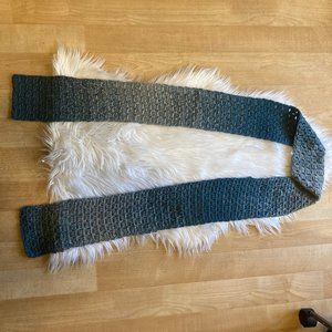 Handmade Gray & Teal Adult Unisex Crochet Scarf